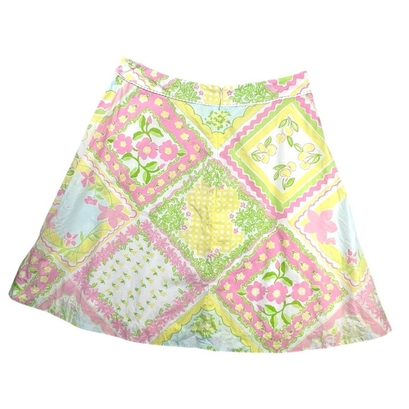 Lilly Pulitzer Multi Color Floral Design A-Line Skirt In Size 8 - Picture 3 of 5